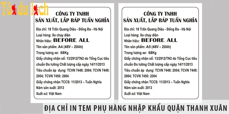 Địa chỉ in tem phụ hàng nhập khẩu quận Thanh Xuân giá rẻ
